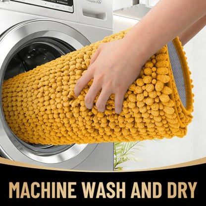 OLANLY Thick Chenille Absorbent Bathroom Rugs Mat 36x24 - Image 4
