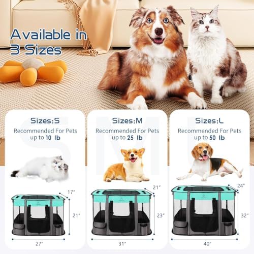 ROMANTIC BEAR Dog Playpen, Foldable Pet Puppy Cat Playpen - Image 2