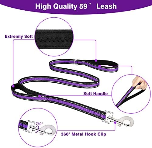 WINSEE Pet Harness Collar and Leash Set, All-in-one Reflective Dog Harness No - Image 3
