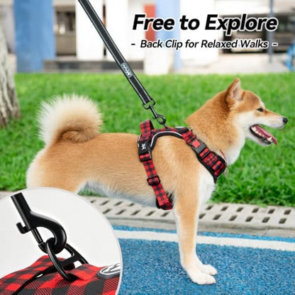 PoyPet Plaid Dog Harness Large, No Pull Vest - Image 4