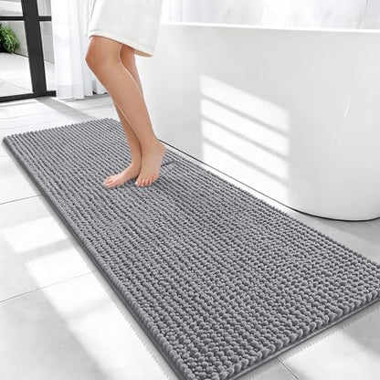 OLANLY Thick Chenille Bathroom Runner Rugs 47x20, Absorbent Bath Mat by OLANLY