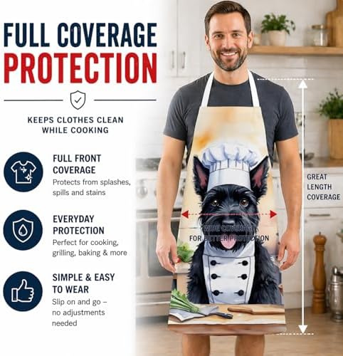 Caroline's Treasures Scottish Terrier The Chef Apron Cooking Kitchen Server - Image 3