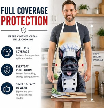 Caroline's Treasures Scottish Terrier The Chef Apron Cooking Kitchen Server - Image 3