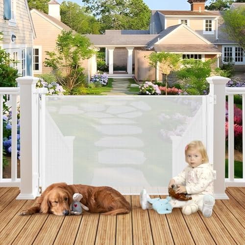 100" Wide Weatherproof Outdoor Retractable Gate, Extra Long Baby Gate by SpecializinginBabySafetyProducts
