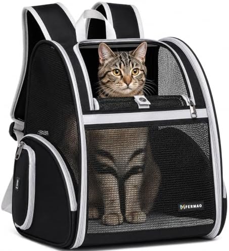 Cat Backpack Carrier for Small Dogs and Medium cat Puppy Kitten Bunny Pet by FERMAO