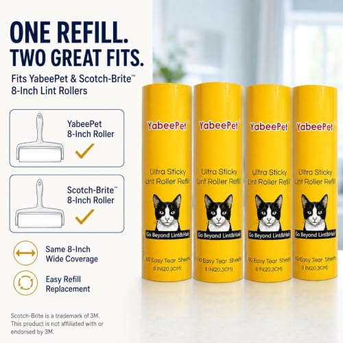 8 Inch Extra Sticky Large Lint Roller Refills - Image 3