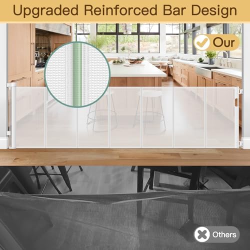 Reinforced 200 Inch Retractable Baby Gates Extra Wide Baby Gate - Image 3