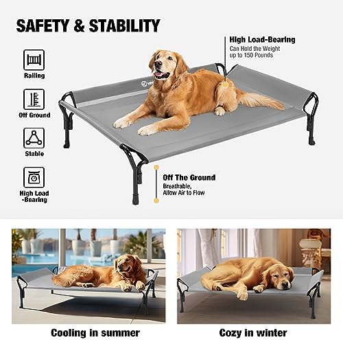 Veehoo Cooling Elevated Dog Bed, Raised Dog Cot - Image 6