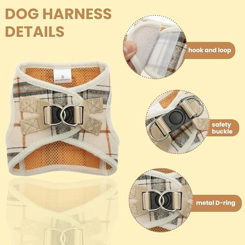 Dog Harness for Small Dogs, Plaid Step-in No Pull Dog Vest Outfit - Image 3