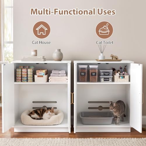 Gitelsnour 30.9'' Litter Box Enclosure Furniture- Hidden Storage - Image 2