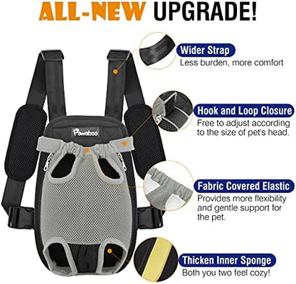 Pawaboo Pet Carrier Backpack, Adjustable Pet Front Cat Dog Carrier Backpack - Image 4