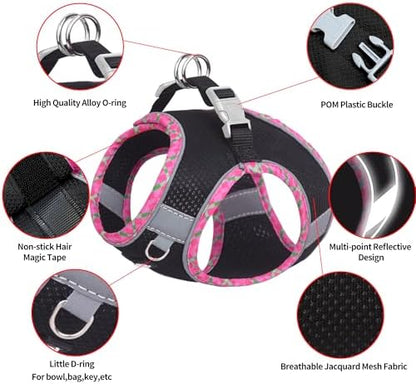 AIITLE Tiny Dog Harness and Leash Set, Step-in Vest - Image 3