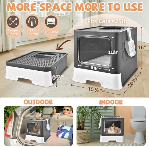 Covered Cat Litter Box, Extra Large Drawer Design - Image 2