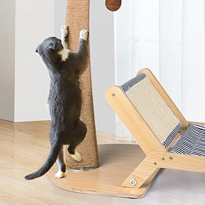 29.5" Cat Scratching Post with Lounge, Sisal Palm Tree Cat Bed - Image 4