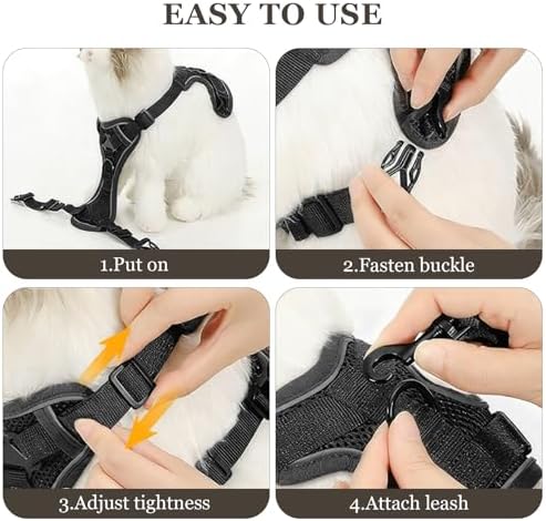 shudyear Cat Chest Harness and Leash Set Adjustable Anti-Escape Soft Mesh Cat - Image 4