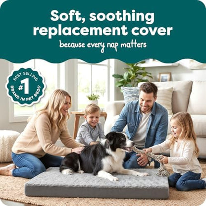 Furhaven Replacement Dog Bed Cover Ultra Plush Faux Fur & Suede Mattress - Image 2