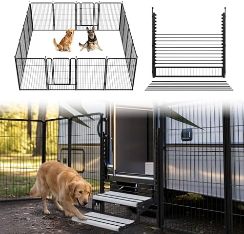 FXW Rollick Dog Playpen with RV Step Grid, 16 Panels by FXW