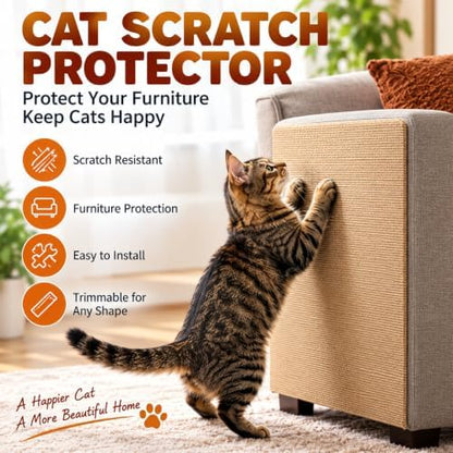 4Pack Cat Scratch Furniture Protector, Self-Adhesive - Image 2