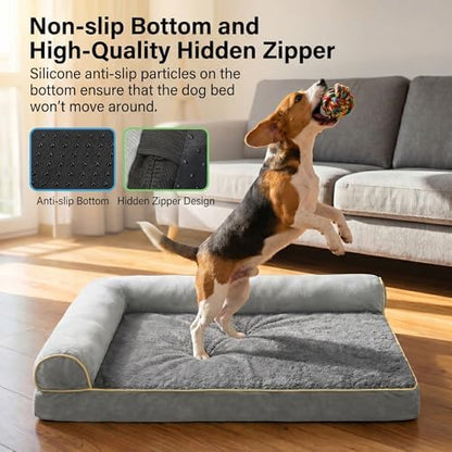 Orthopedic Medium Dog Bed 30 x 20Inch, L Shaped Memory Foam Pet Bed - Image 7
