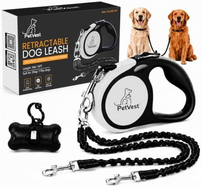 Dual Retractable Dog Leash – 16 FT Tangle-Free Leash by PetVest