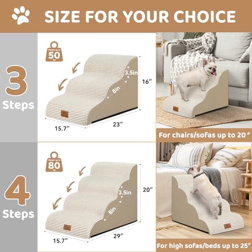Zerbuger Dog Ramp and Stairs for Bed, Nonslip Cover - Image 2
