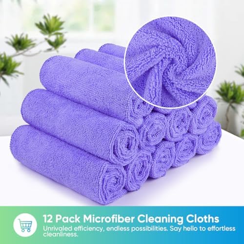 HOMEXCEL Purple Microfiber Cleaning Cloth, Microfiber Towels - Image 6