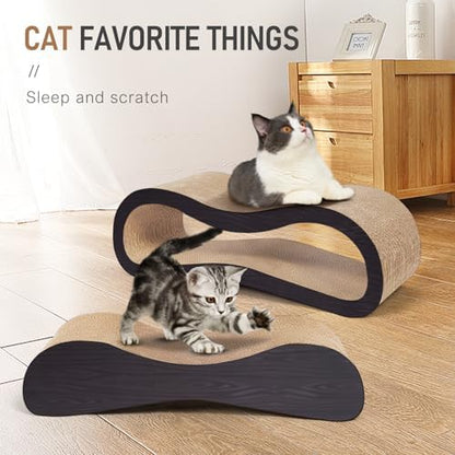 FluffyDream 2 in 1 Cat Scratcher Cardboard Lounge Bed, Cat Scratching Post - Image 5