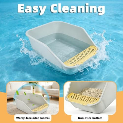 Large Cat Litter Box with High Sides, Cat Litter Pan - Image 6