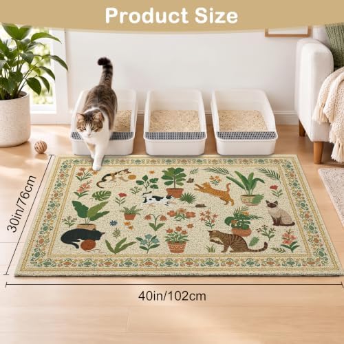 Unicorn Catcher 40"x30" Cat Litter Mat Non-Slip Washable Litter Box Mat - Image 6