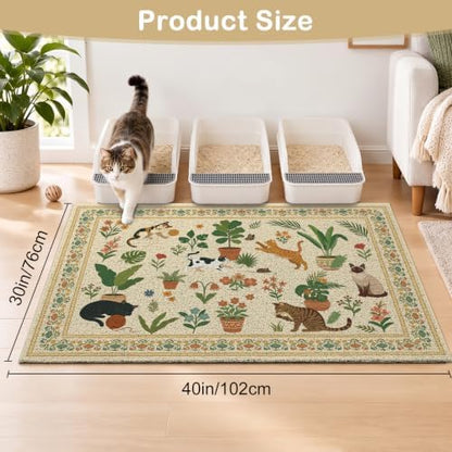 Unicorn Catcher 40"x30" Cat Litter Mat Non-Slip Washable Litter Box Mat - Image 6