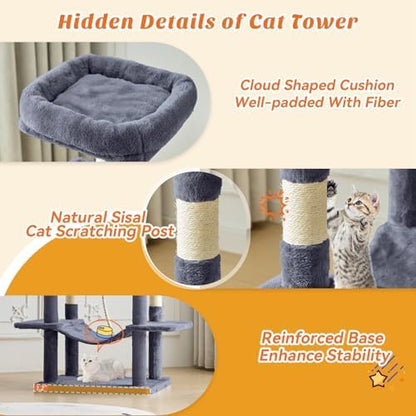 DUMOS 66 Inch Large Cat Tree Tower - Image 6