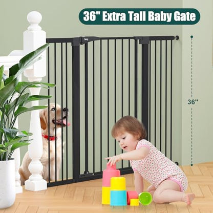 keny 36" Extra Tall Baby Gate for Stairs, Auto Close Dog Gate for Doorways - Image 2