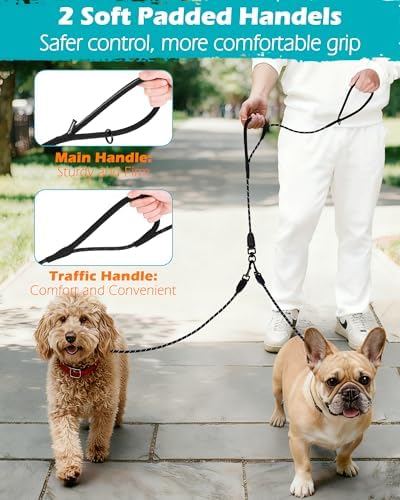 PetBonus Rope Double Dog Leash, No Tangle Dual Leash - Image 4