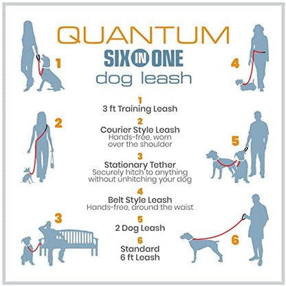 Kurgo Quantum 6-in-1 Dog Leash, Adjustable, Hands-Free Option, Coastal Blue - Image 5