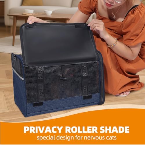 Cat Carrier for Travel, Soft-Sided, Top Loading, Privacy Curtain, to 20 lbs - Image 3