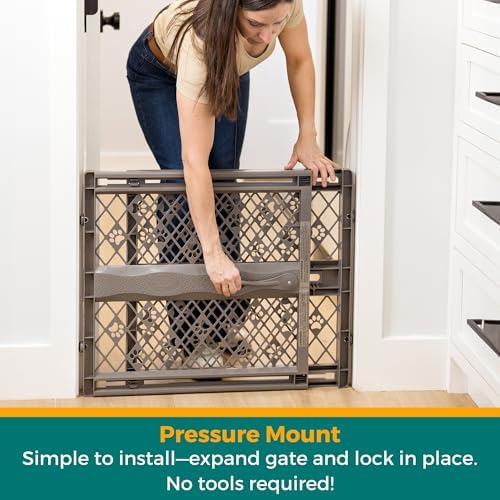 MYPET Paws Portable Pet Gate: 26-40" Wide Expandable, Pressure Mounted No Tools - Image 3