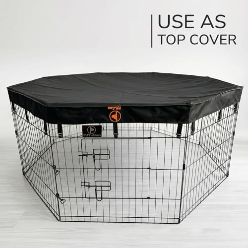 PJYuCien Puppy Playpen with Bottom Pad and Door, 8 Panels 30" H - Image 2