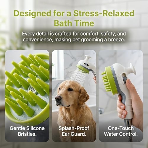 Dog Shower Attachment, Sprayer & Brush - Image 3
