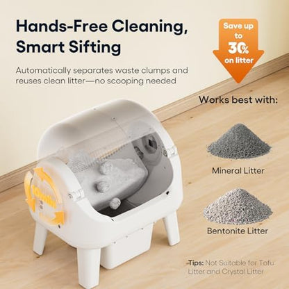 PetPivot Open Top Self Cleaning Cat Litter Box, Automatic Litter Box - Image 5