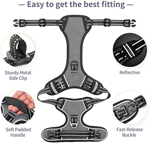 HEELE Dog Harness, No Pull Adjustable Padded Reflective Harness - Image 3