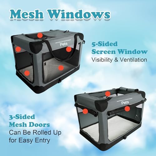 Ashfield & Harkness Collapsible Soft Dog Crate 36" - Image 5
