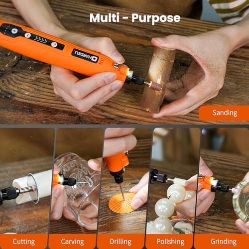 HARDELL Mini Cordless Rotary Tool, 5-Speed 129pcs Gift Kit - Image 4