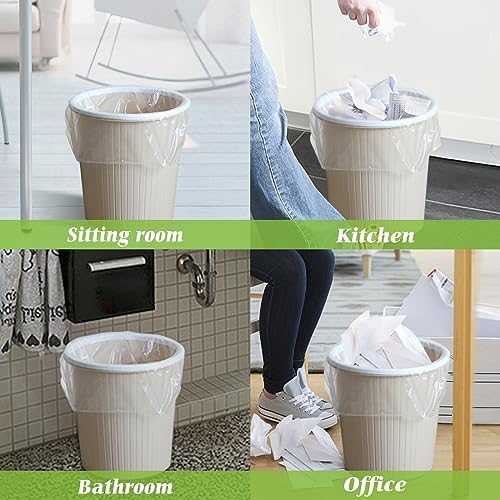 Teivio Medium Clear Trash Bags 8 Gallon 300 Count Kitchen Garbage Bags - Image 5