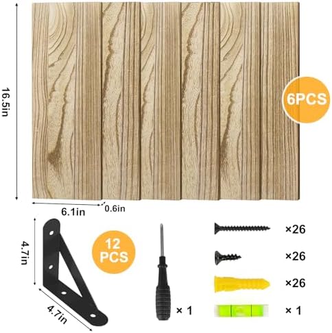 YGEOMER 16.5 Inch Floating Wall Shelves, Light Carbonized Brown - Image 7
