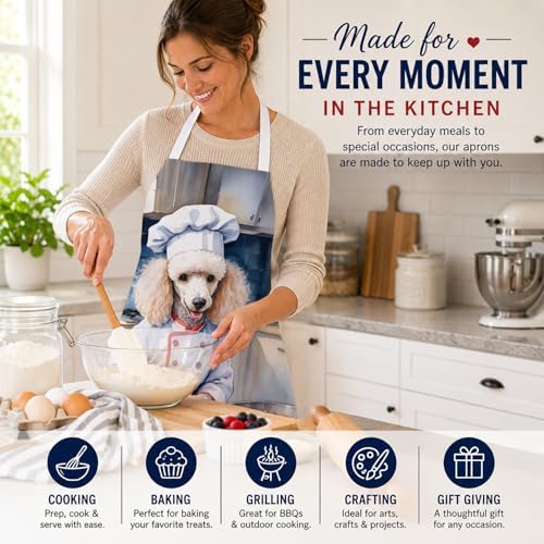 Caroline's Treasures White Poodle The Chef Apron Cooking Kitchen Server Baking - Image 6