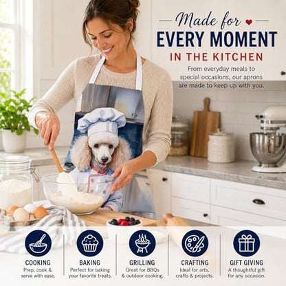 Caroline's Treasures White Poodle The Chef Apron Cooking Kitchen Server Baking - Image 6