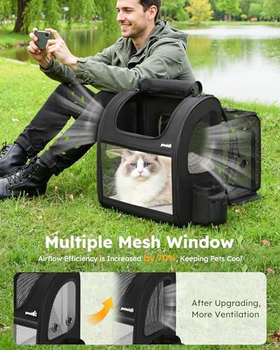 pecute Cat Backpack Expandable, Cat Carrier Backpack Acrylic Window - Image 4