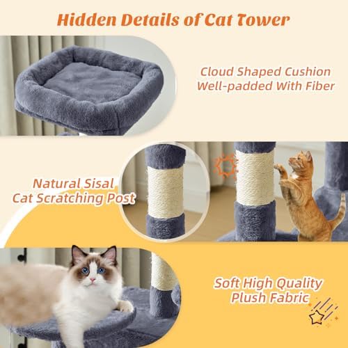 DUMOS 44 Inch Cat Tree Tower - Image 4
