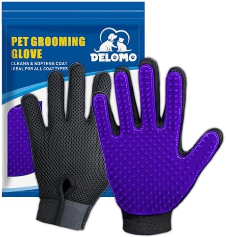 Pet Hair Removal Glove with 255 Silicone Tips by DELOMO