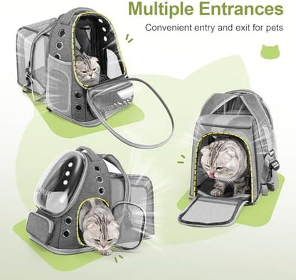 Cawypety Expandable Cat Backpack Large Space Cat Bubble Backpack Carrier - Image 5